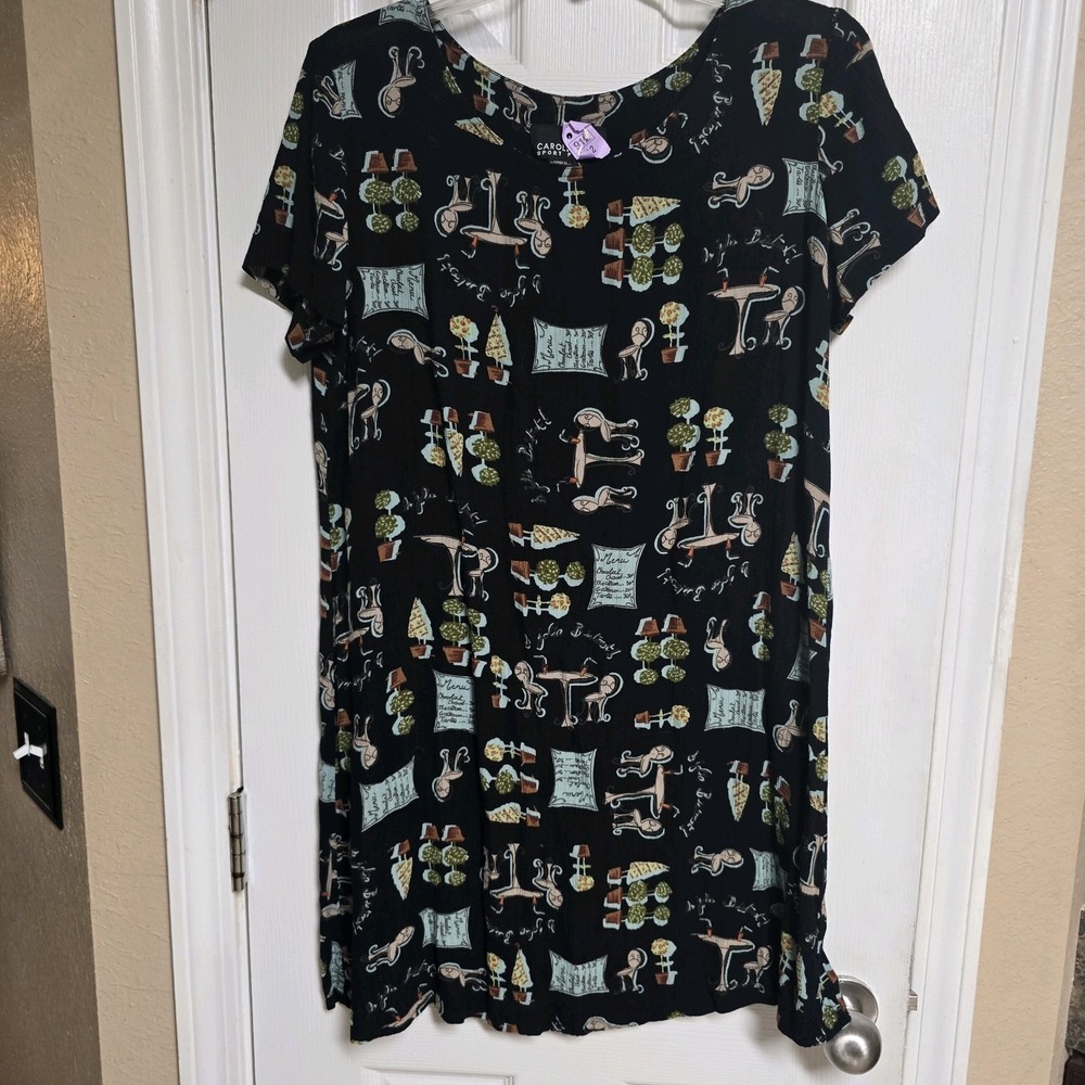 Carole Little Sports Petite Large Rayon Dress Vtg
